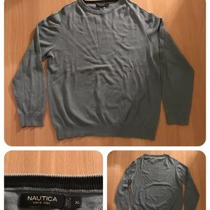 Men’s Nautica Pullover Crewneck Sweater XL 100% Cotton Logo Crew Neck Knit